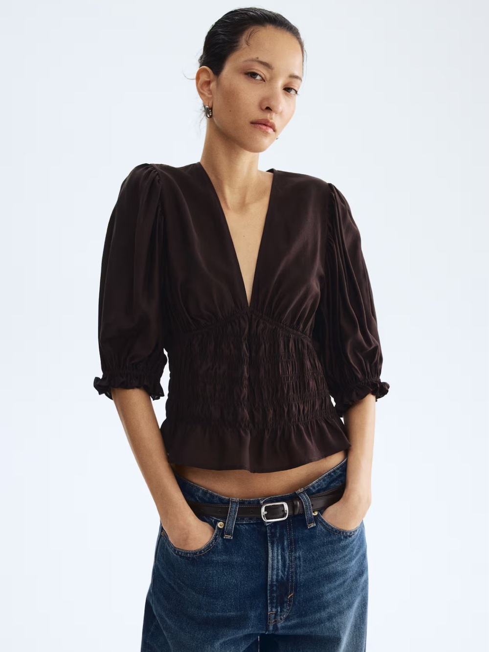 H&M Smocked Waist Blouse